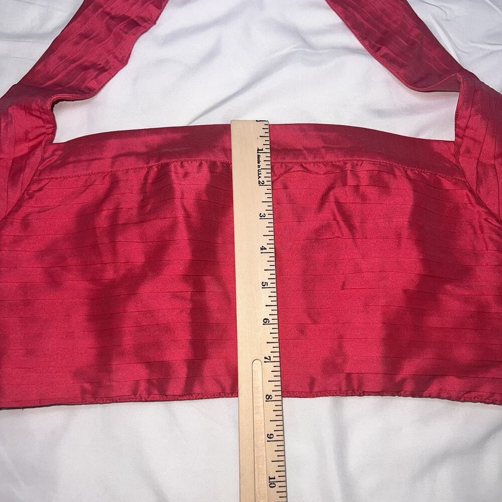 BHLDN Georgia Halter Top Size M Pink Raspberry Sorbet Pleated Cropped Formal NWT - Picture 5 of 11